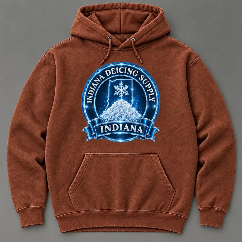 Indiana Deicing Supply hoodie with state badge